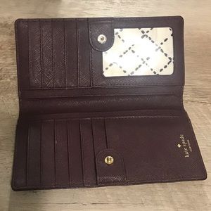 Kate Spade Slim Bifold Wallet Maroon/ Burgundy
